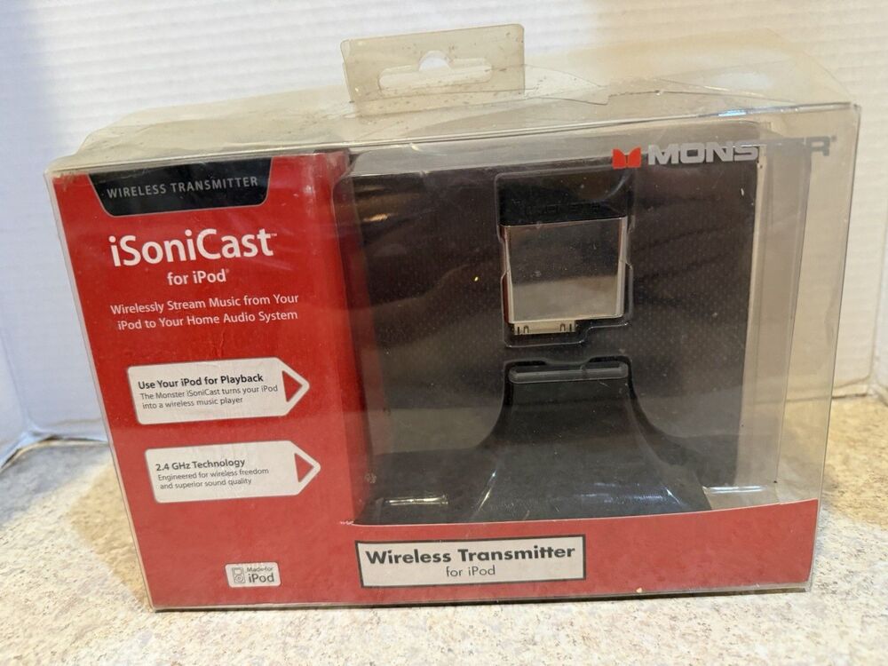 Monster iSoniCast Wireless Transmitter for iPod Classic Nano 30-Pin New in Box